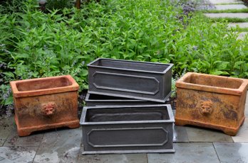 Five Rectangular Outdoor Planter Boxes