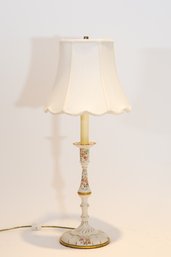 Hand Painted Porcelain Candlestick Lamp