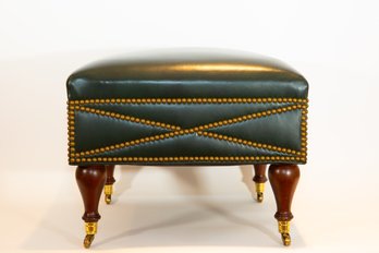 Square  Leather Nailhead Ottoman