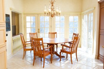 Six African Hardwood Dining Arm Chairs, Clearlake Furniture