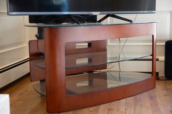 Contemporary Glass & Wood TV Stand