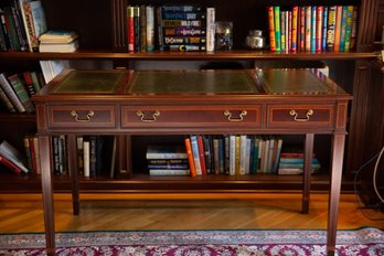 Inlaid Writing Desk With Leather Top