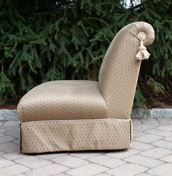 Gold Patterned Armless Slipper Chair