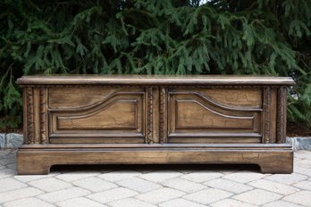 Faux Grain Painted Hinge-Lid Storage Chest