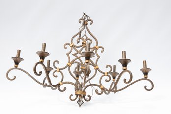 Eight Arm Gilt Metal Chandelier