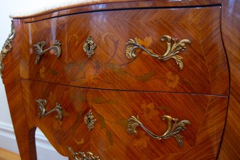 French Bombe Jaune De  Valence Marble Top Commode(1 Of 2)