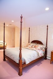 Federal Style Carved Cherry Four Post Queen Bed