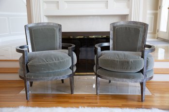 A Pair Of Mid Modern Bergeres By Larry Laslo For Directional