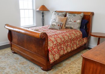 Ralph Lauren Mahogany Queen Size Sleigh Bed