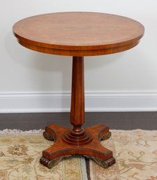 Arthur Brett Walnut Cross Banded & Brass Inlaid Pedestal Table