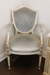 Julia Gray Louis XVI-style Carved Silvered Wood Armchair