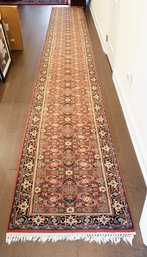 Hand Knotted Indo-Herati Wool Runner Rug