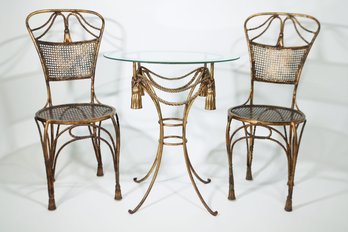 Gilt Iron French Three Piece Cafe Set