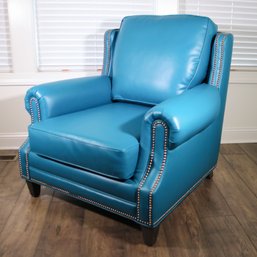 Teal Vegan Leather Club Chair  Bradington-Young