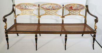 A 19th Century Continental Regency Painted Panel Settee