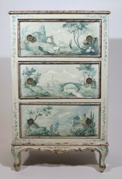 An Italian Hand Painted  Three Drawer Stand