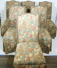 A Set Of Six Tapestry Upholstered Dining Chairs