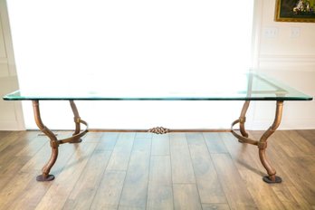 A Iron & Glass Dining Room Table