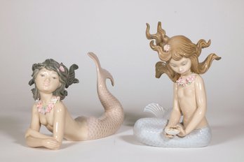 Two Lladro  Mermaid Figures