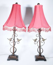 A Pair Of Safavieh Bird On A Branch Table Lamps