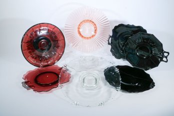 A Lot Of Eight Depression Glass Platters