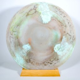 A Large Artist Signed Art Glass Charger By Renato Anatra