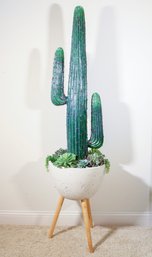 A Large Artificial Cactus And Succulent Plant