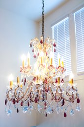 A Vintage Marie Antoinette Style Crystal Chandelier