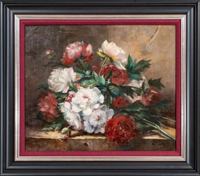 Eugene Henri Cauchouis (French, 1850-1911) Floral Still Life Oil On Canvas Painting