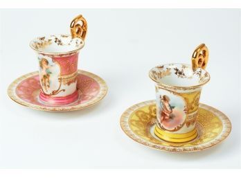 Pair Of Austrian Demitasse Cup & Saucer