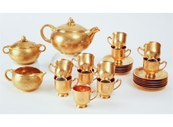 26pc Gilt Porcelain Tea Service