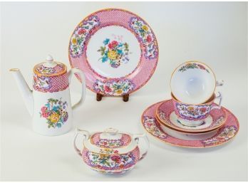 8pc Spode China Rose Tea Set