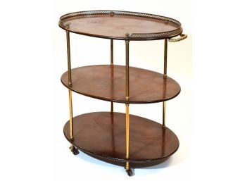 20th Century Mahogany Three-Tier Tea Cart