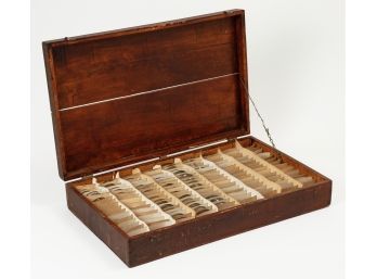 Antique Wood Box Full Of 100s Of Original Watch Crystals