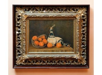 Original 19th C. Oil On Canvas Still Life Painting Signed W.A. Wurts