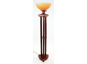 Contemporary Giltwood & Metal Torchiere Floor Lamp