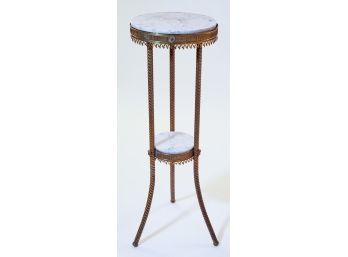 Two Tier Metal & Marble Plant Stand