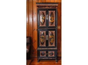 Antique Chinese Gilt Carved And Decorated Wedding Cabinet