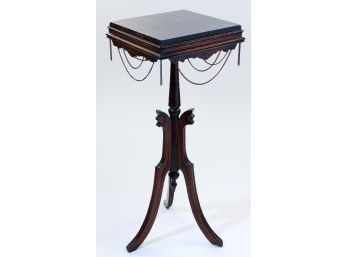 Victorian Ebonized Wood & Marble Plant Stand