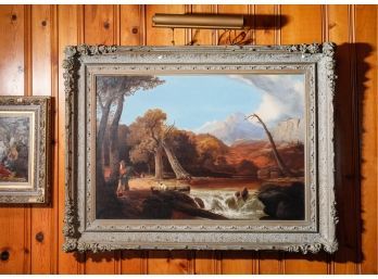 Large 19th C. Oil On Canvas European Landscape Painting