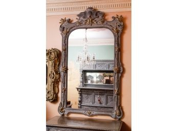 Impressive Antique Art Nouveau-style Cerused Oak Wall Mirror