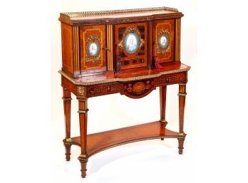 Late 19th Century Louis XVI-Style Porcelain Mounted Desk