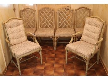 Six Chinese Chippendale Style Dining Chairs