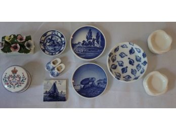 Delightful Miniature Porcelain Collection Incl. Royal Copenhagen, Delft, Aynsley