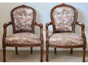 Pair, Antique Open Arm Chairs