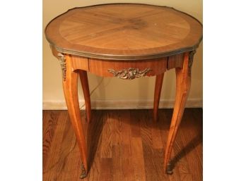 Antique Inlaid Single Drawer French Side Table