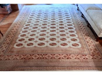 Hand Knotted Bokhara Rug - Cream, Oranges