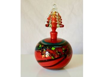 Large Handblown Art Glass Perfume Vase - By Ioan Nemtoi