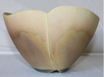 Lotus Form Glazed Pottery, Signed