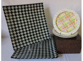 Op Art Patterned Tableware, Signed